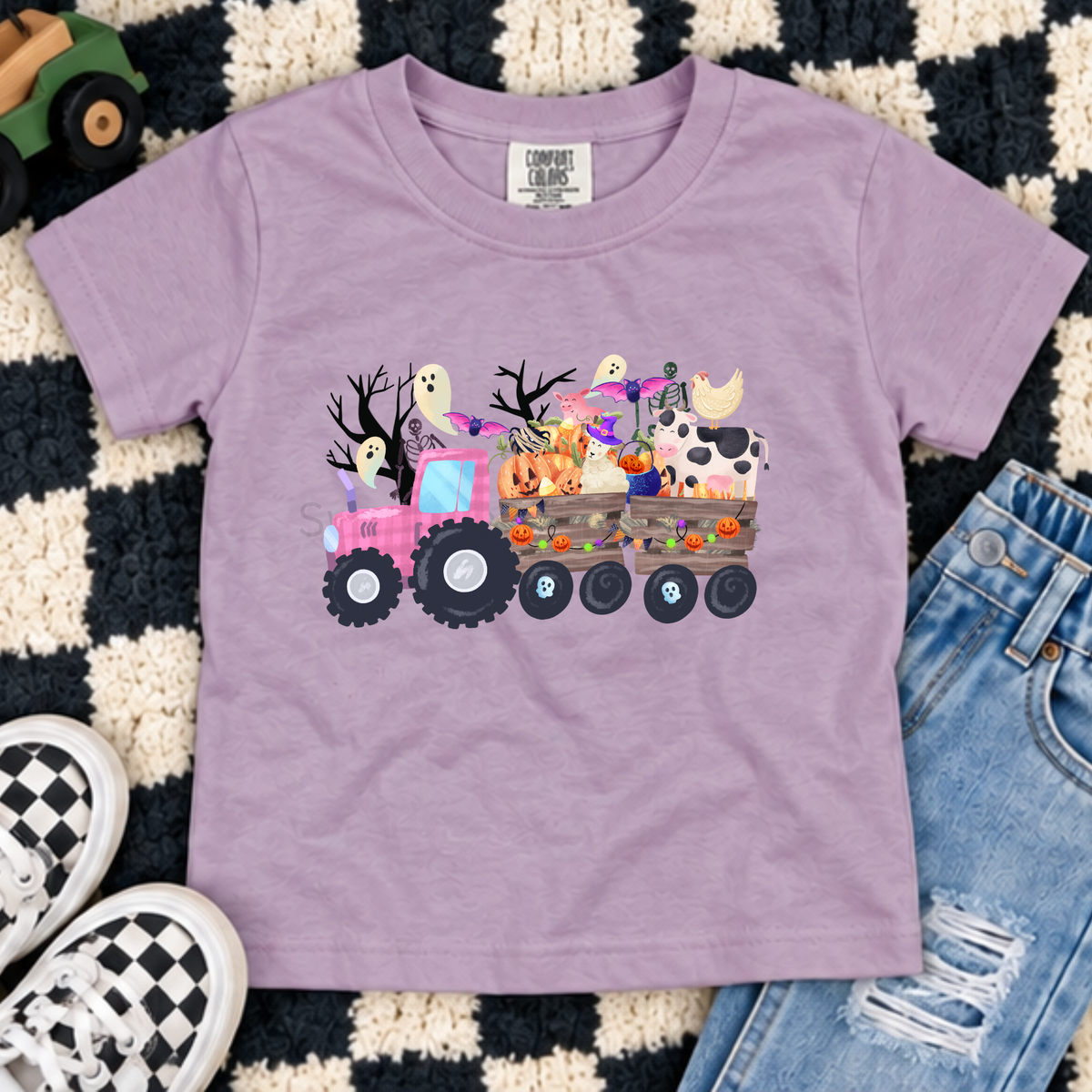 Kids’ Halloween Farm Tractor Shirt