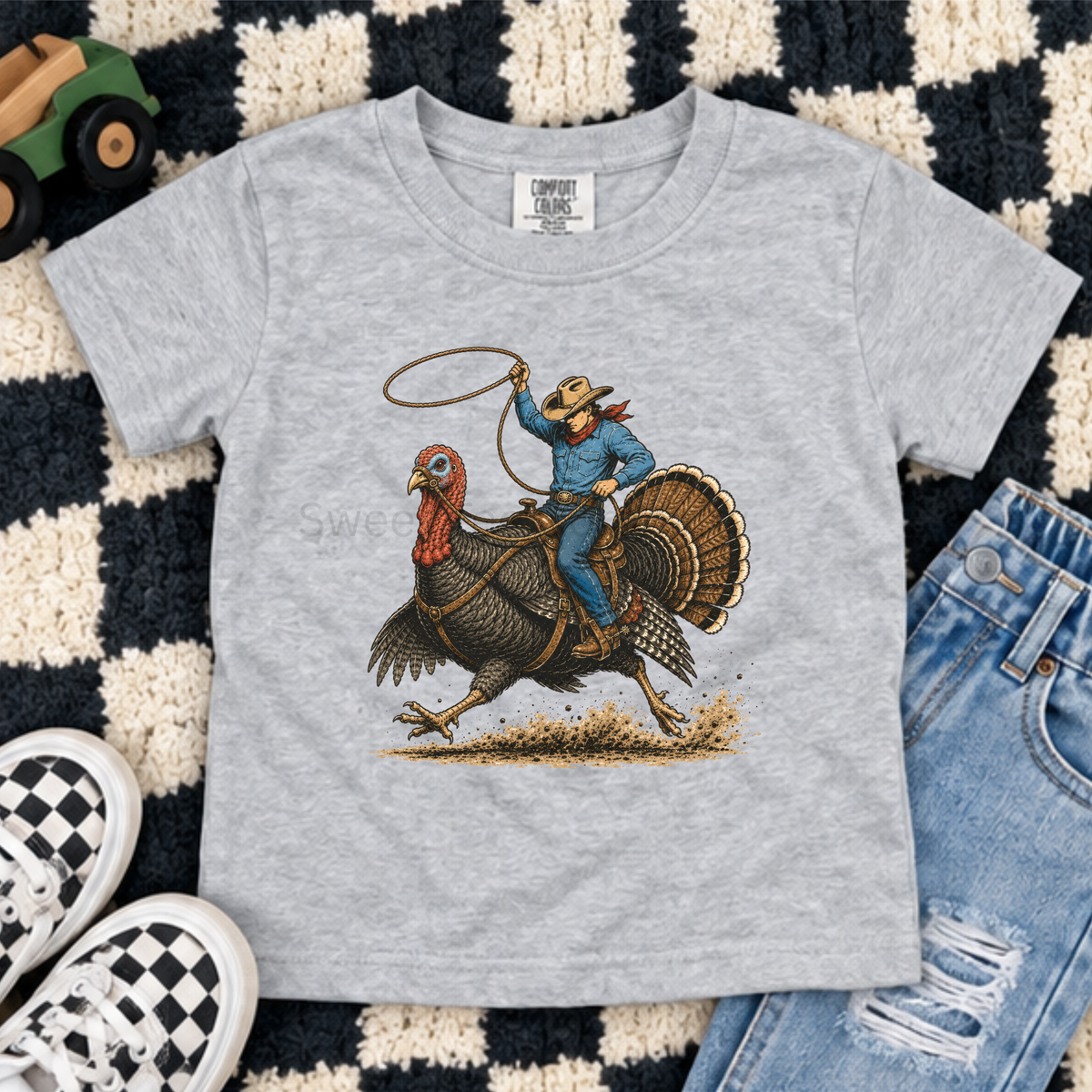 Thanksgiving Turkey Rodeo Graphic Tee