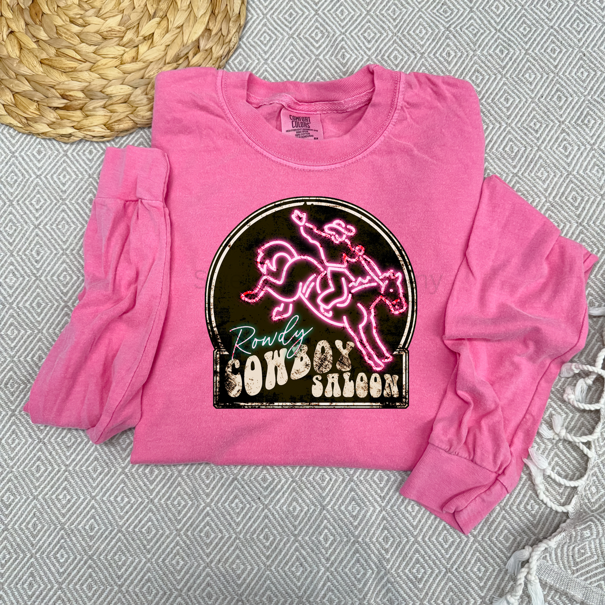 Rowdy Cowboy Season Neon Western Graphic Tee