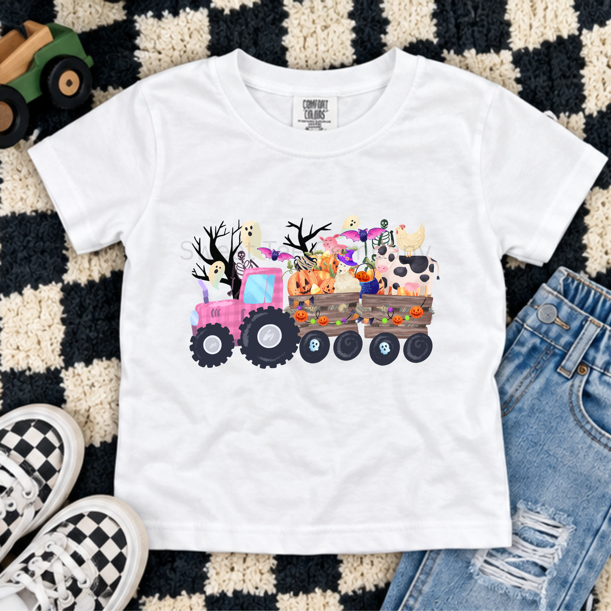 Kids’ Halloween Farm Tractor Shirt
