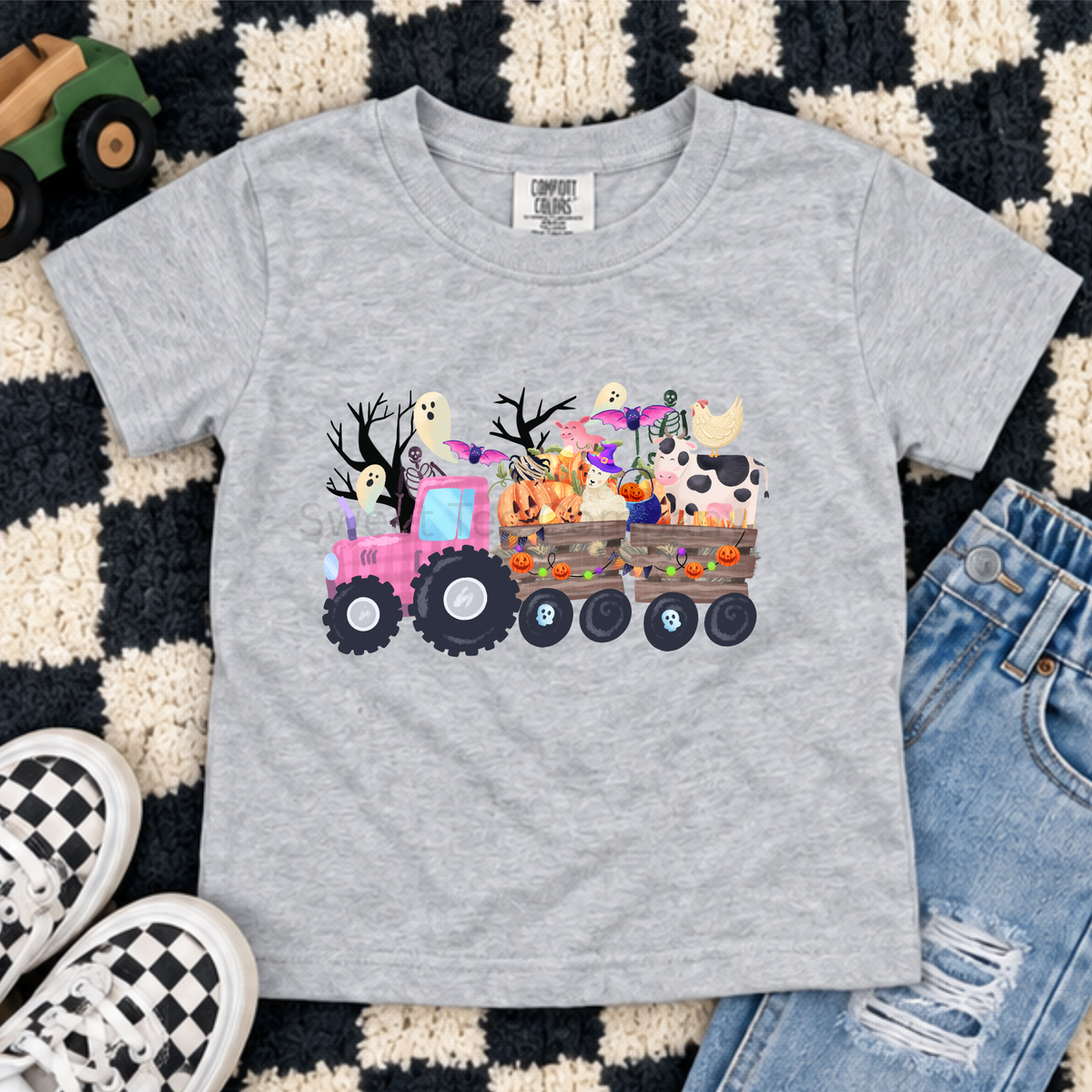 Kids’ Halloween Farm Tractor Shirt