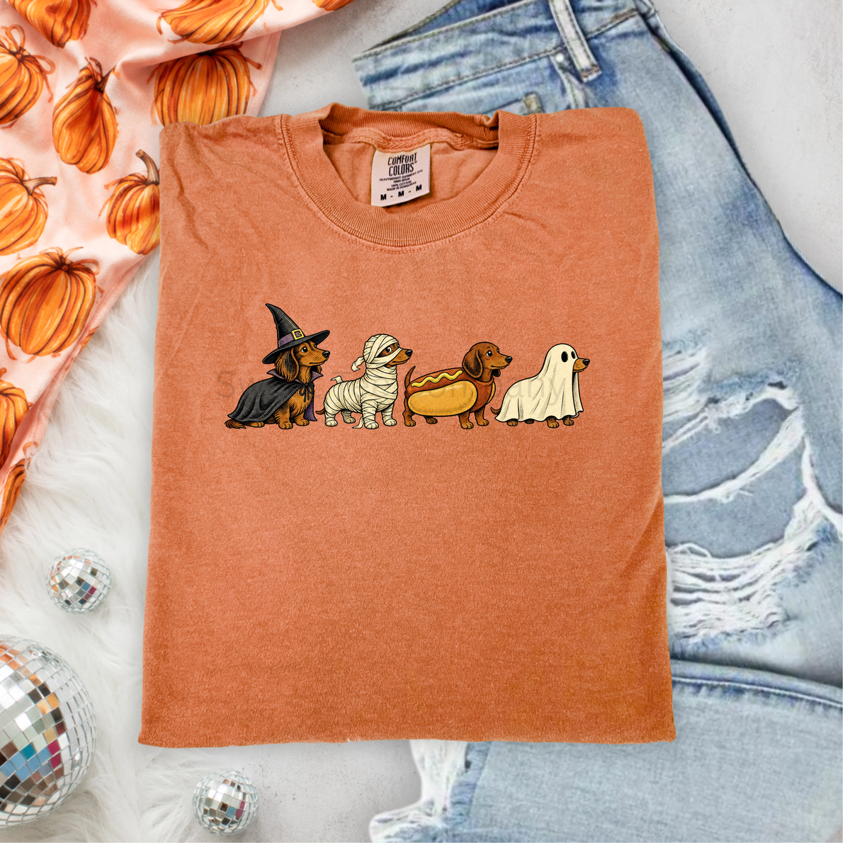 Halloween Dachshund Costume Graphic Tee