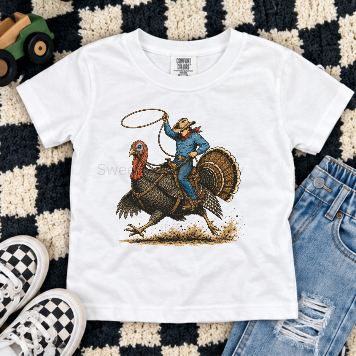 Thanksgiving Turkey Rodeo Graphic Tee
