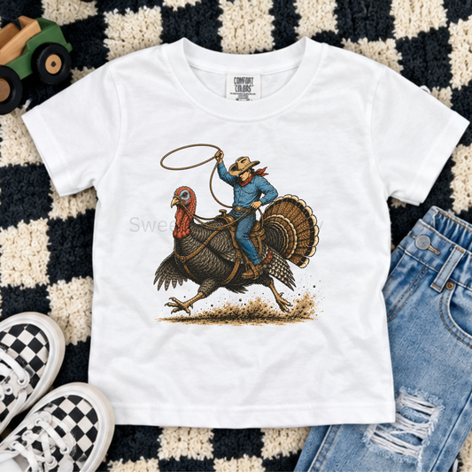 Thanksgiving Turkey Rodeo Graphic Tee