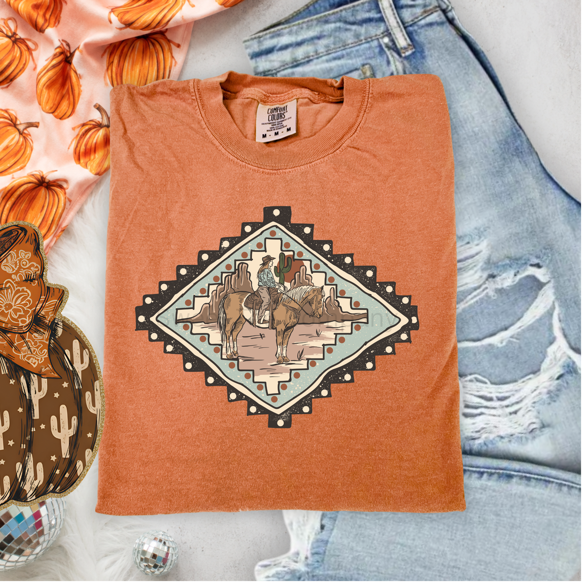 Desert Cowgirl Western Horse Graphic Tee
