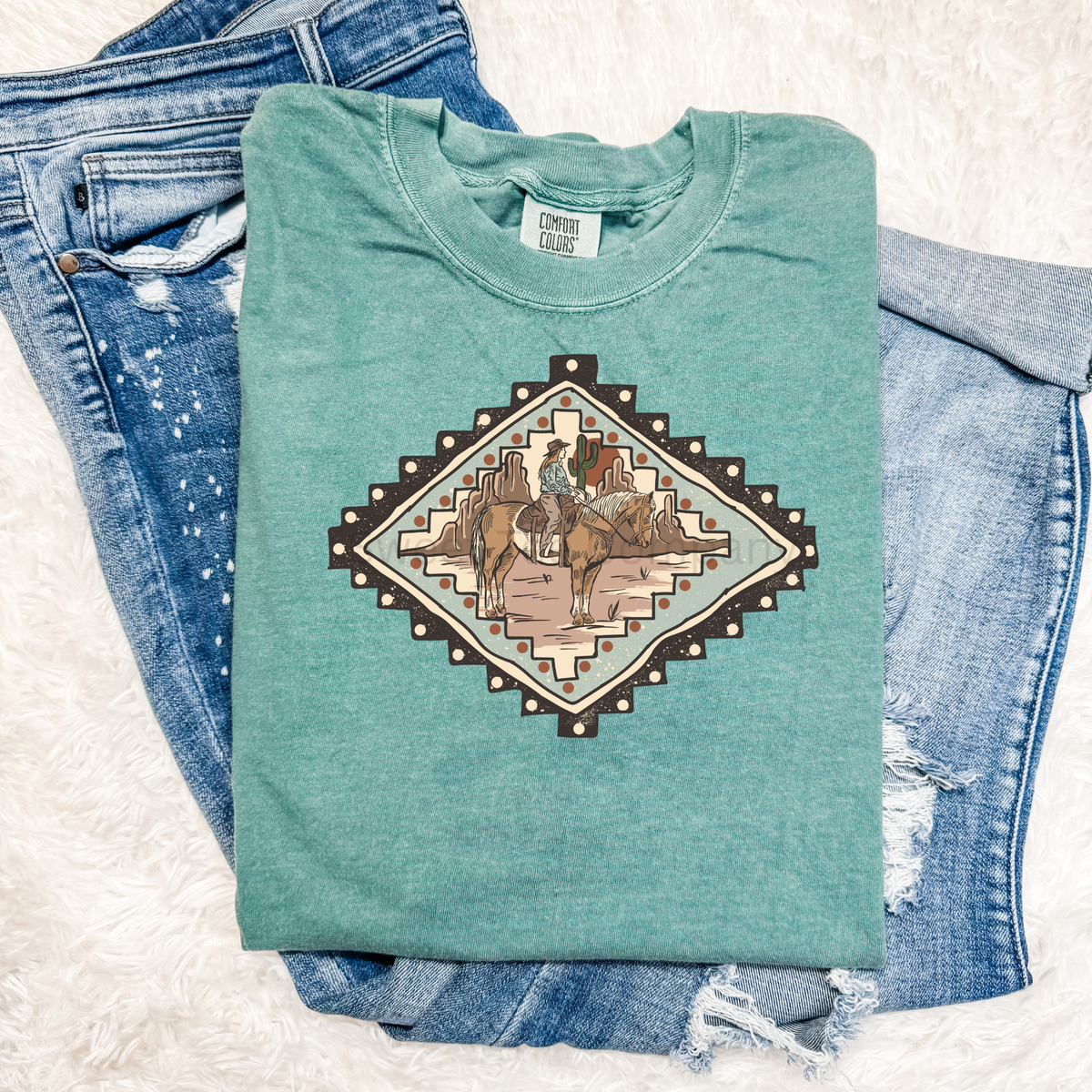 Desert Cowgirl Western Horse Graphic Tee