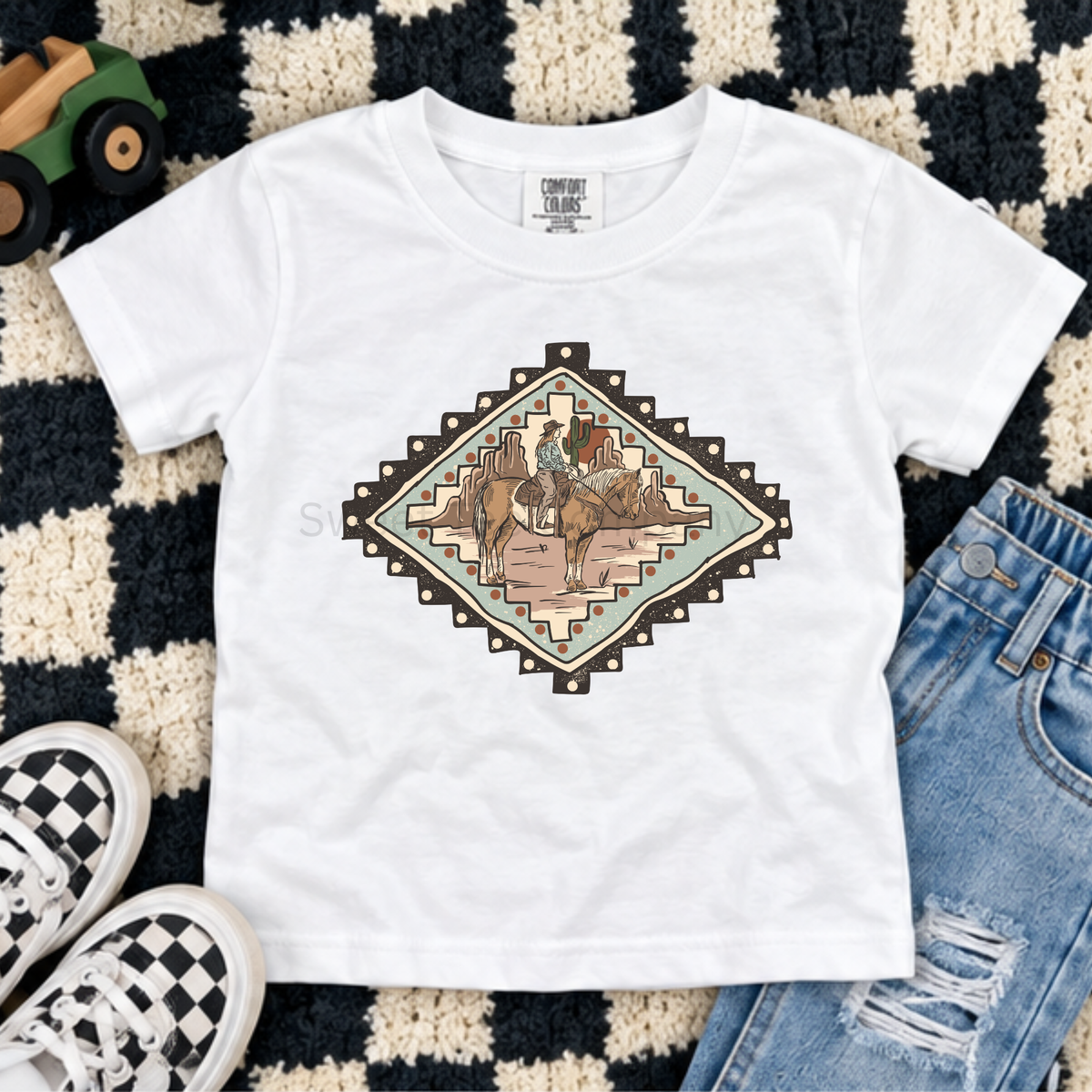Desert Cowgirl Western Horse Youth Tee