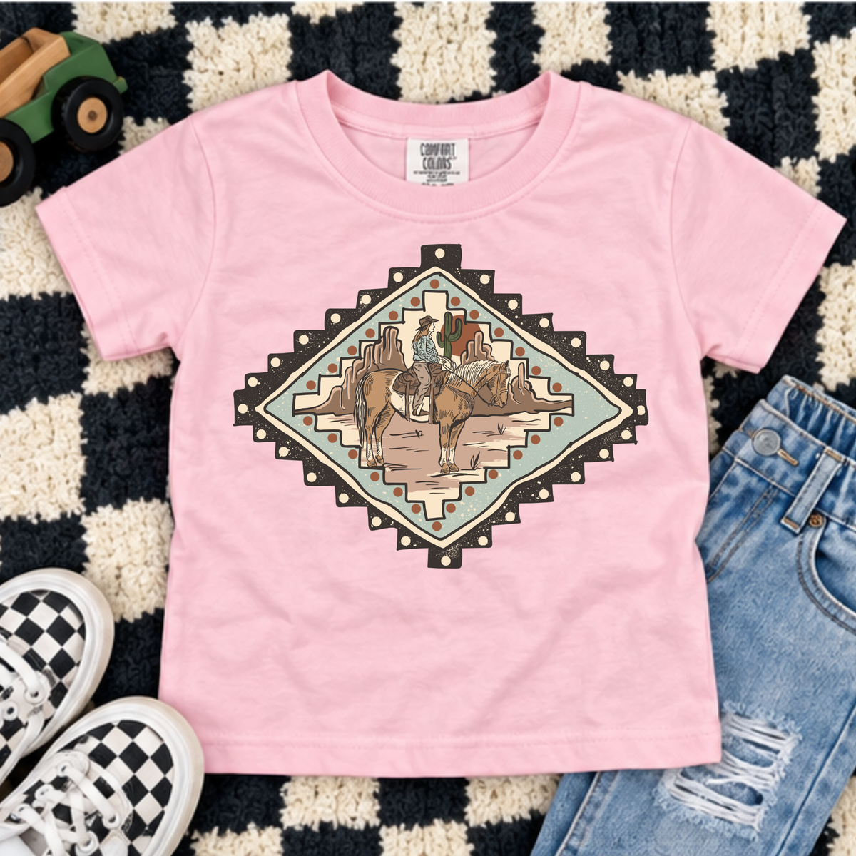 Desert Cowgirl Western Horse Youth Tee