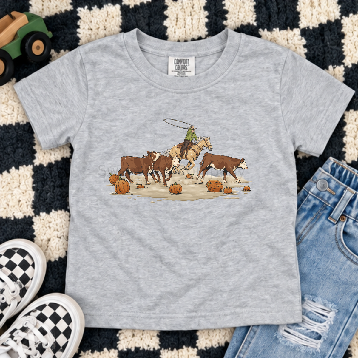 Fall Roundup Cowboy Western Youth Tee
