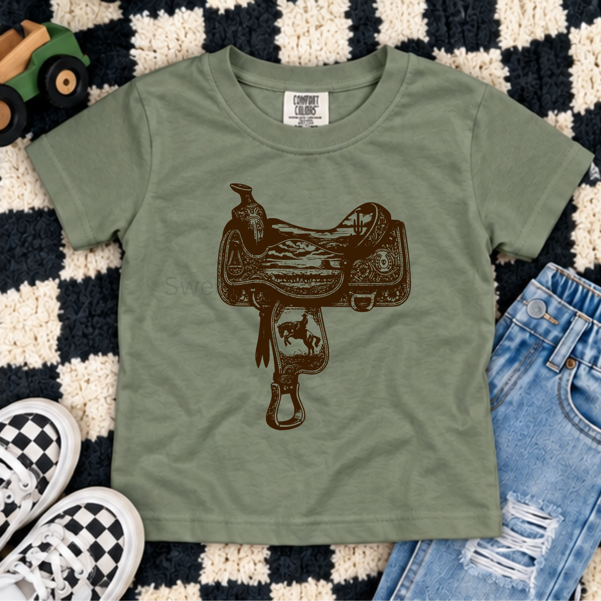 Vintage Western Saddle Youth Tee