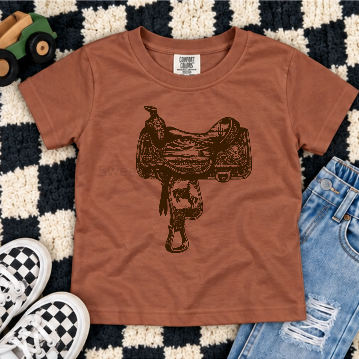 Vintage Western Saddle Youth Tee