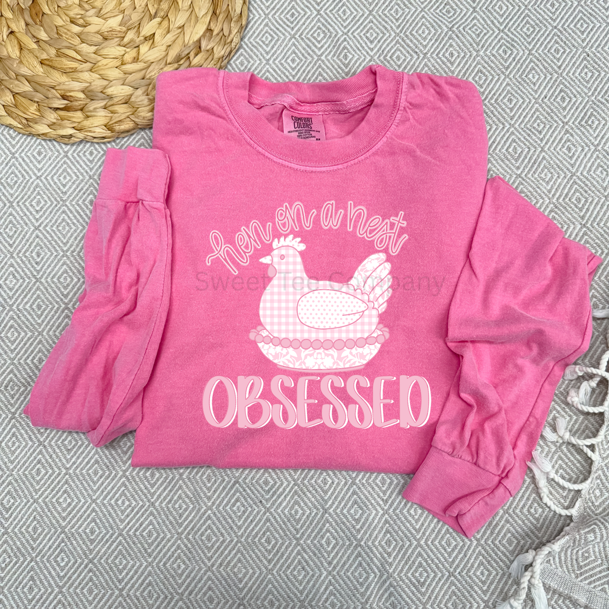Hen on a Nest Obsessed Chicken Lover Graphic Tee