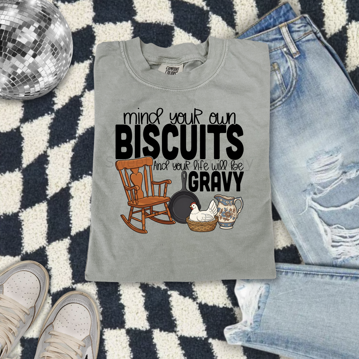Mind Your Own Biscuits & Gravy Southern Graphic Tee