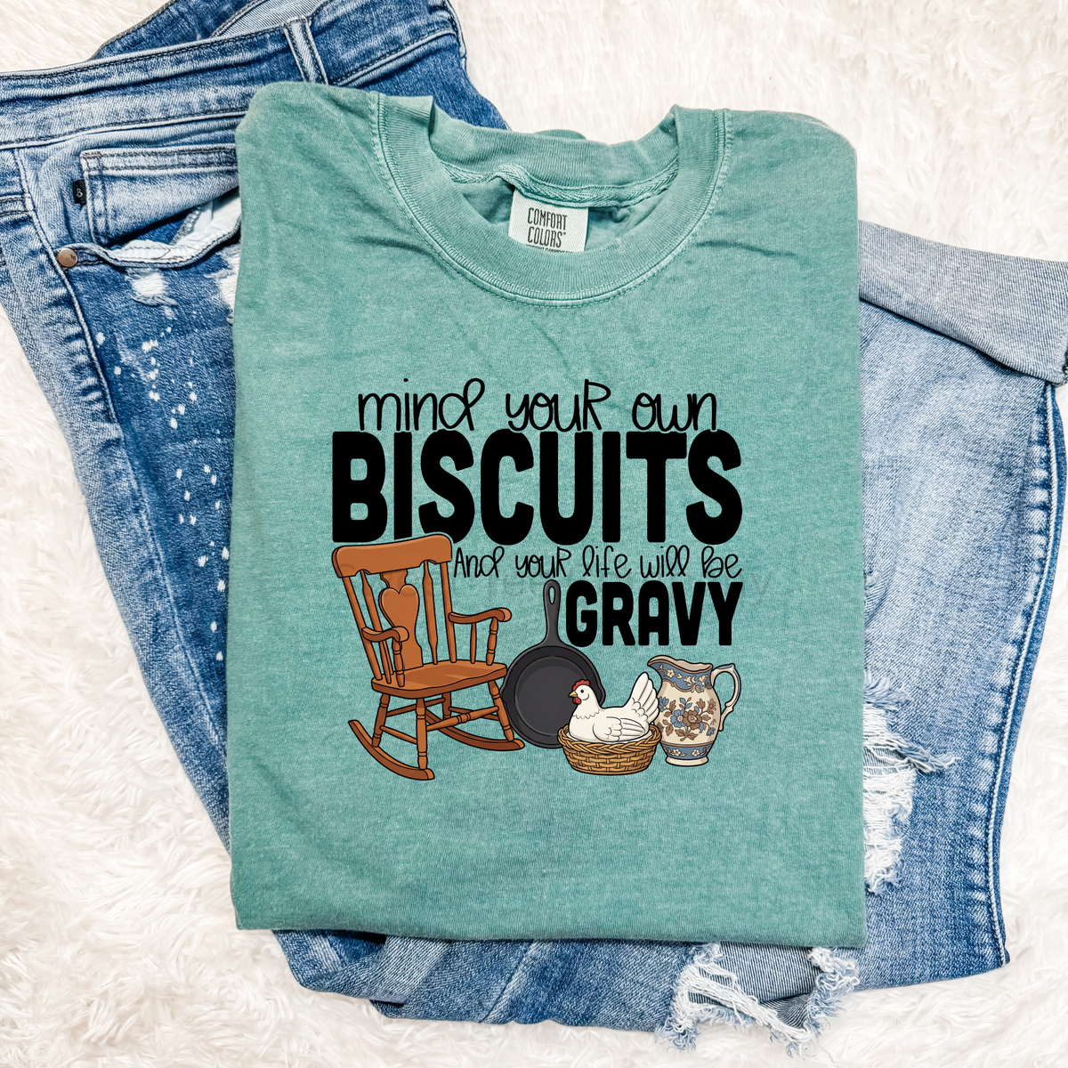 Mind Your Own Biscuits & Gravy Southern Graphic Tee