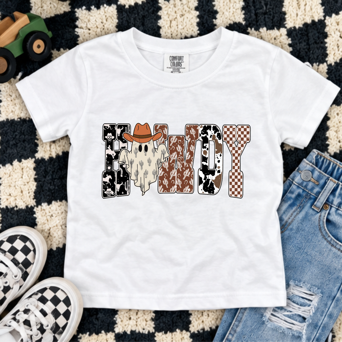 Kids’ Howdy Cowboy Ghost Halloween Shirt