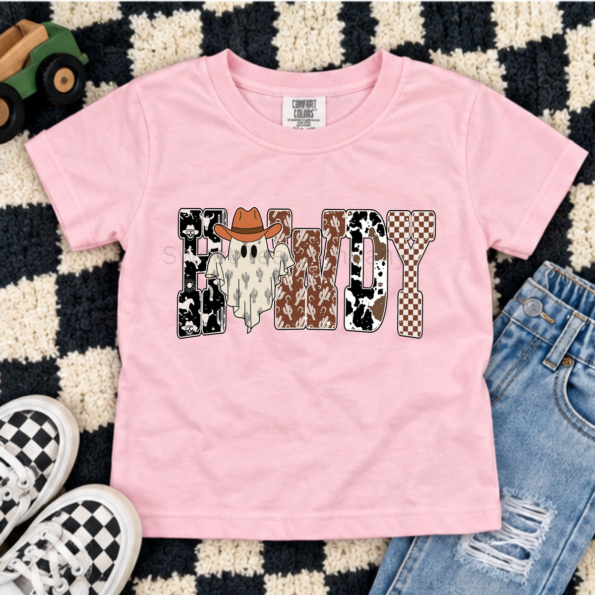 Kids’ Howdy Cowboy Ghost Halloween Shirt