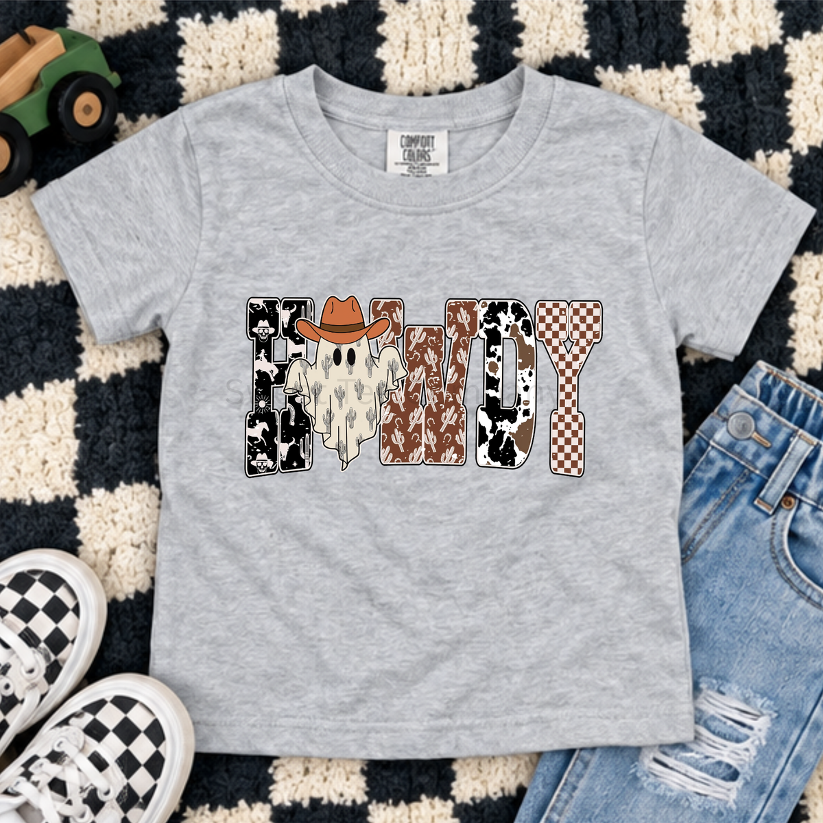 Kids’ Howdy Cowboy Ghost Halloween Shirt