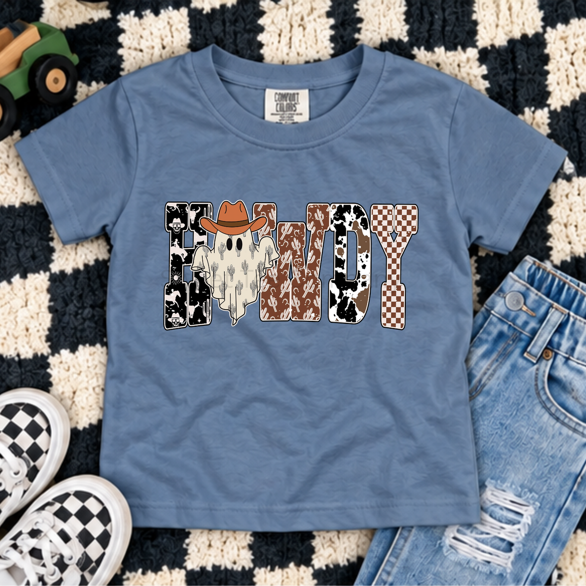 Kids’ Howdy Cowboy Ghost Halloween Shirt