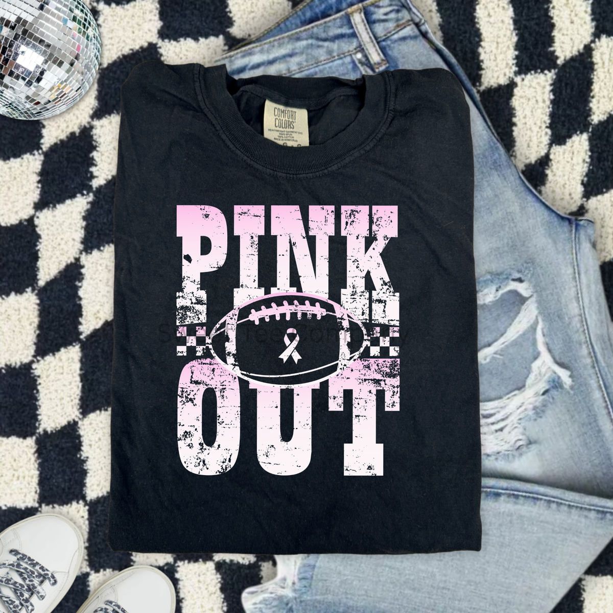 Pink Out Football Breast Cancer Awareness T-Shirt