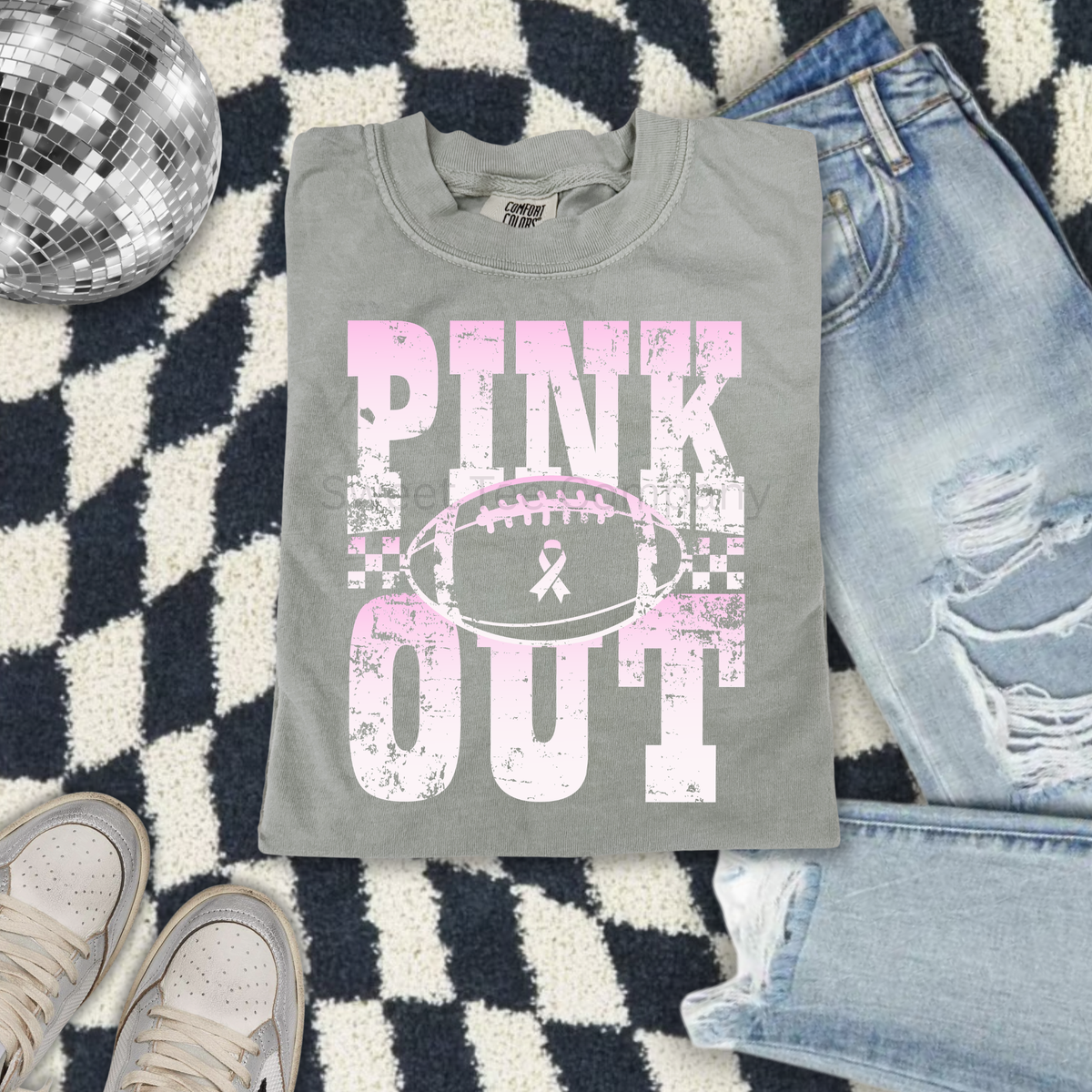 Pink Out Football Breast Cancer Awareness T-Shirt