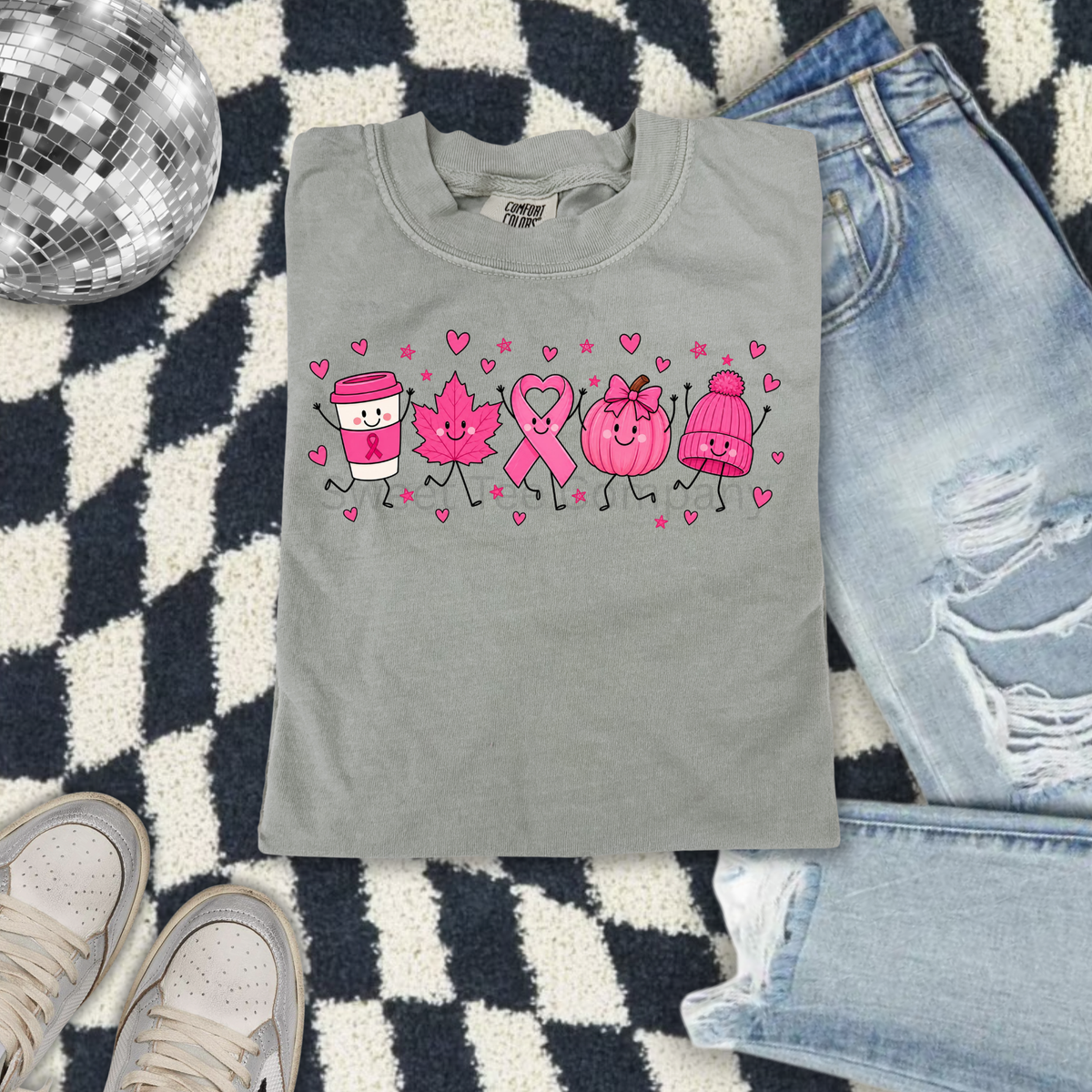 Pink Fall Friends Breast Cancer Awareness